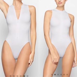 SKIMS - SWIM ZIP FRONT SLEEVELESS ONE PIECE - MARBLE ⚪️